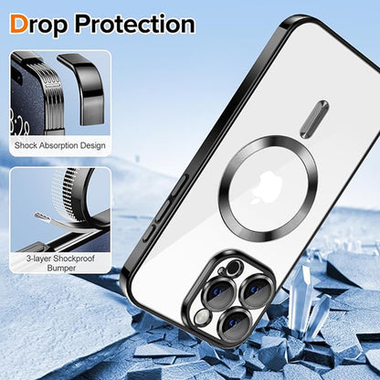 MagSafe futrola za Apple iPhone 16 Pro Max, Techsuit, Luxury Crystal, Crna