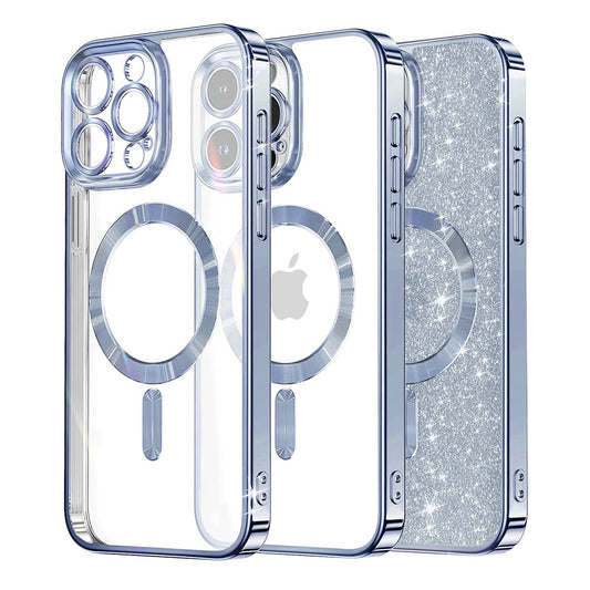 MagSafe futrola za Apple iPhone 16 Pro Max, Techsuit, Luxury Glitter, Plava
