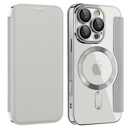 MagSafe futrola za Apple iPhone 16 Pro Max, Techsuit, SmartMag Book, Siva
