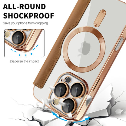 MagSafe futrola za Apple iPhone 16 Pro Max, Techsuit, SmartMag Book, Smeđa