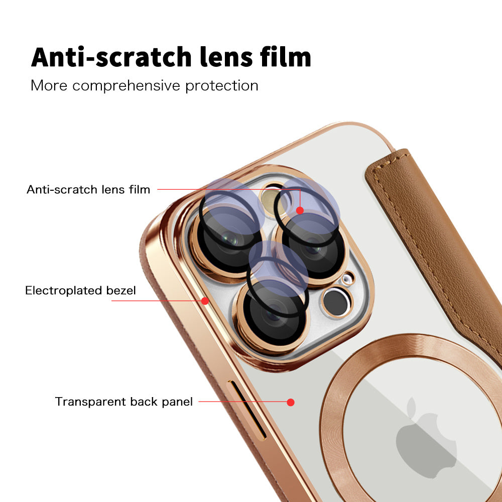 MagSafe futrola za Apple iPhone 16 Pro Max, Techsuit, SmartMag Book, Smeđa