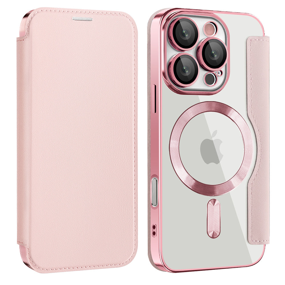 MagSafe futrola za Apple iPhone 16 Pro Max, Techsuit, SmartMag Book, Roza