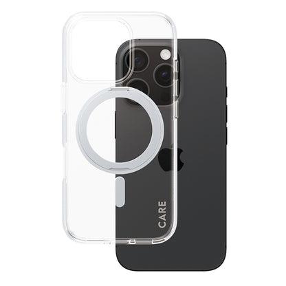 Futrola MagSafe za Apple iPhone 16 Pro, PanzerGlass, Care Feature Kickstand, Srebrno prozirna