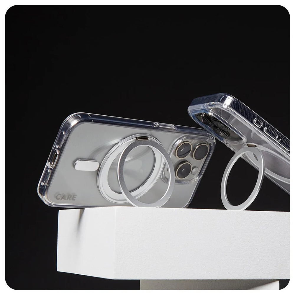 Futrola MagSafe za Apple iPhone 16 Pro, PanzerGlass, Care Feature Kickstand, Srebrno prozirna