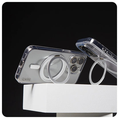Futrola MagSafe za Apple iPhone 16 Pro, PanzerGlass, Care Feature Kickstand, Srebrno prozirna