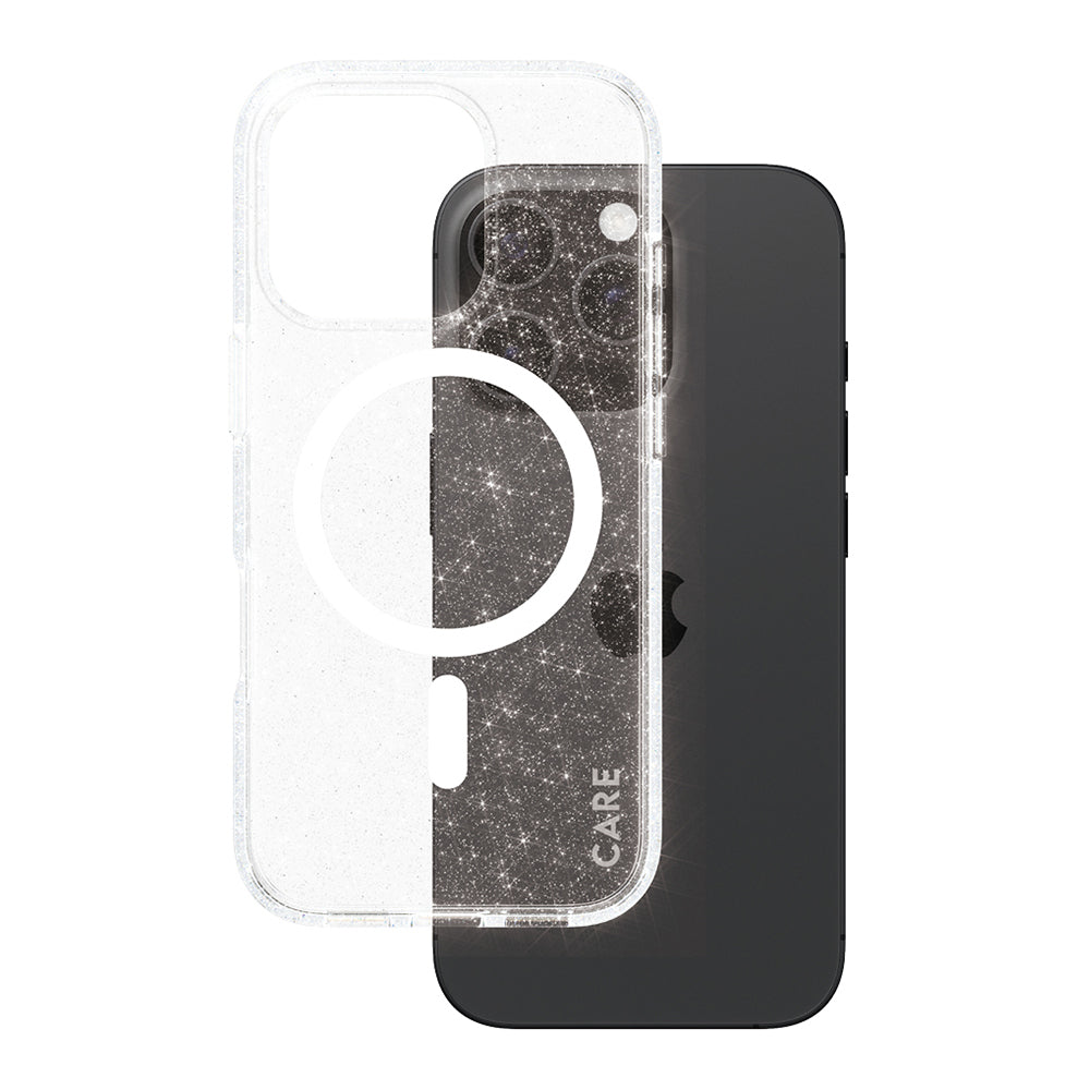 Futrola MagSafe za Apple iPhone 16 Pro, PanzerGlass, Care Urban Combat Star Lit, Bijela Prozirna
