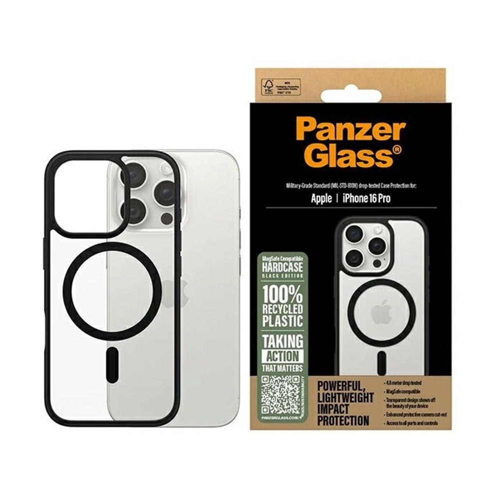 MagSafe futrola za Apple iPhone 16 Pro, PanzerGlass, Frame, Crna Transparentna