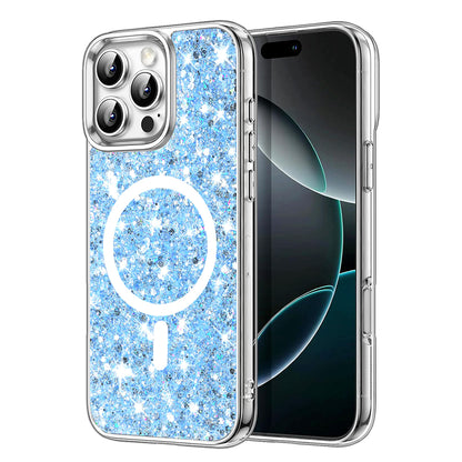 MagSafe maska za Apple iPhone 16 Pro, Techsuit, Sparkly Glitter, Plava