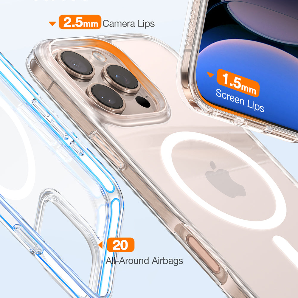 MagSafe torbica za Apple iPhone 16 Pro, Torras, Diamond, Prozirna