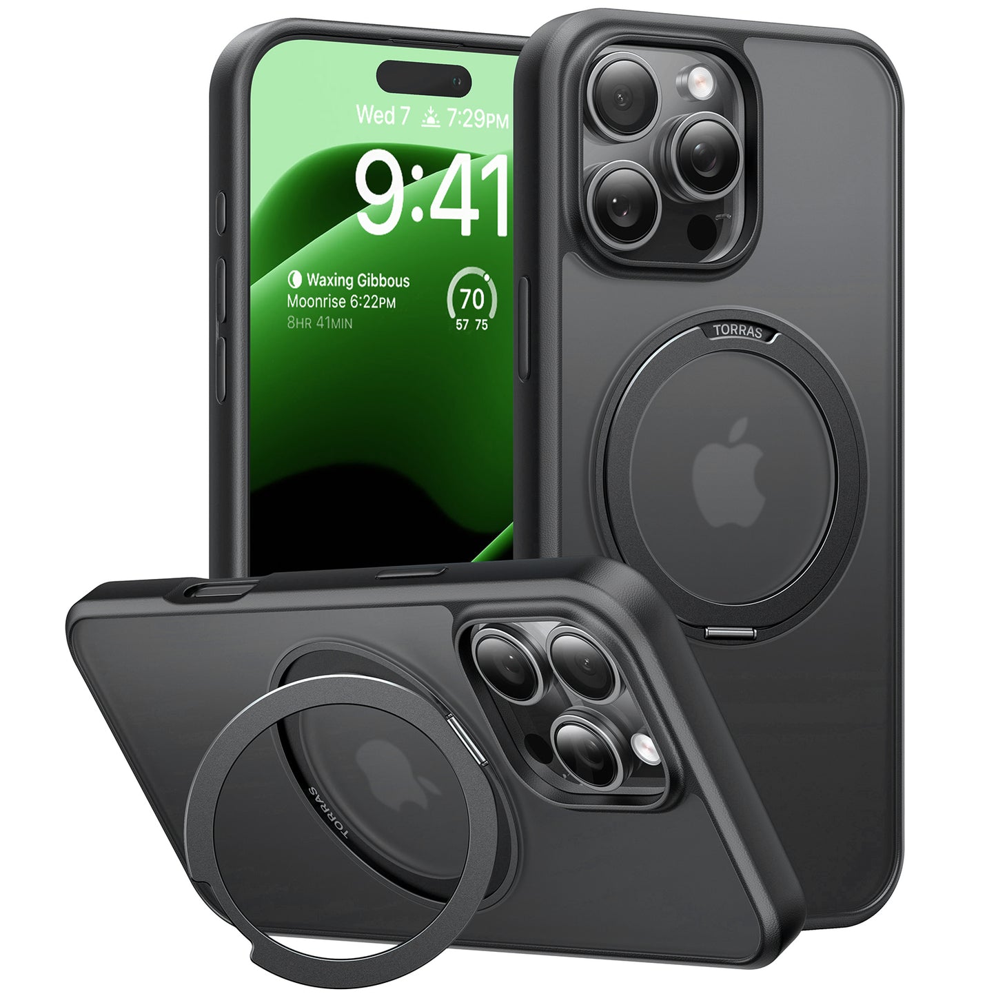 Husa MagSafe za Apple iPhone 16 Pro, Torras, Ostand Pro, Crna