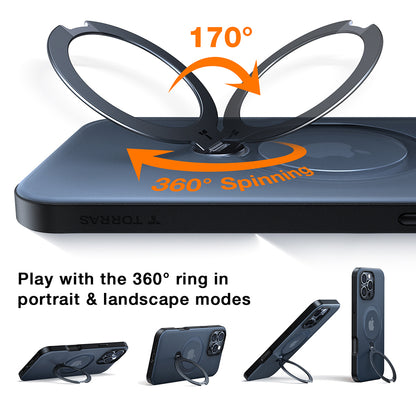 Futrola MagSafe za Apple iPhone 16 Pro, Torras, Ostand Spin, Prozirna