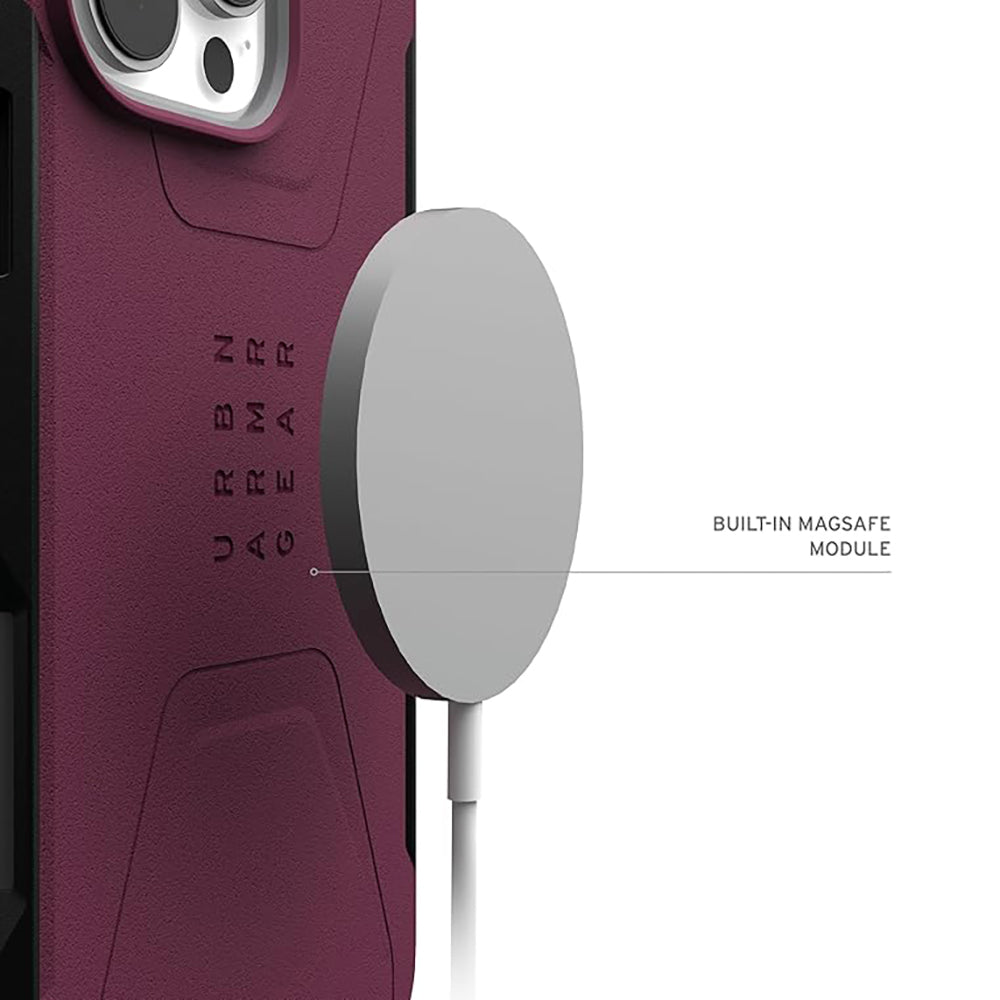 MagSafe futrola za Apple iPhone 16 Pro, Urban Armor Gear, Civilian, Bordo