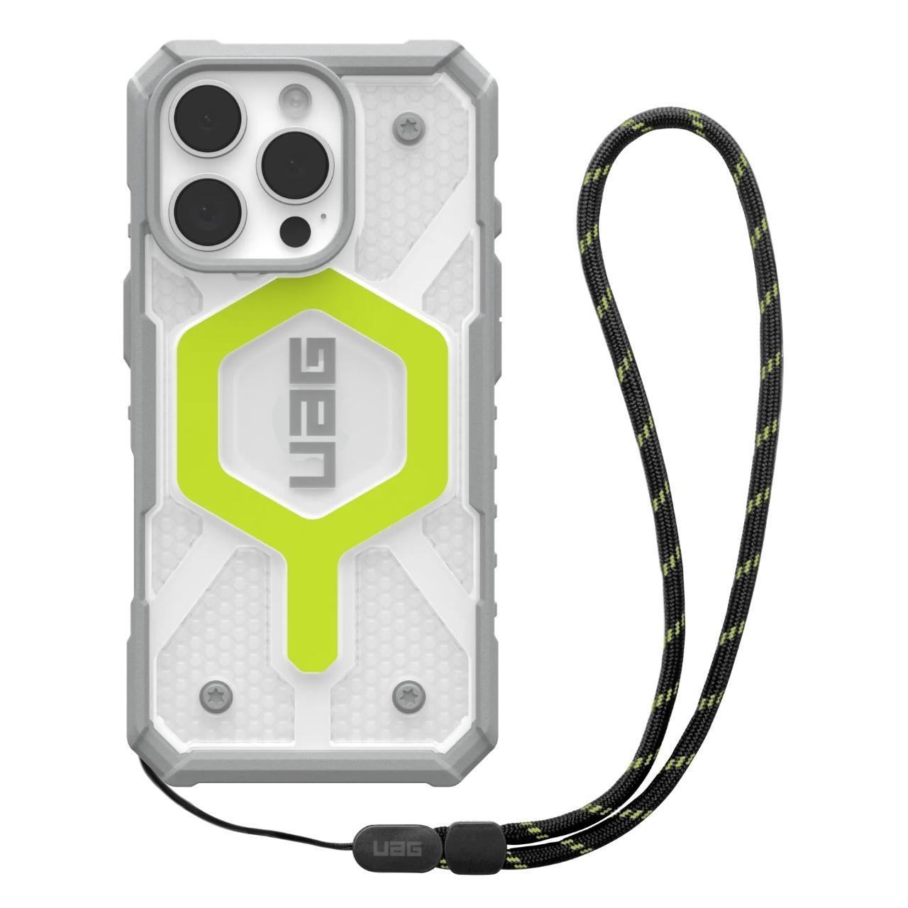 MagSafe maska za Apple iPhone 16 Pro, Urban Armor Gear, Pathfinder Clear with Lanyard, Zelena