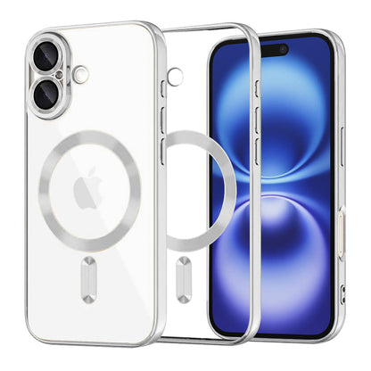 MagSafe futrola za Apple iPhone 16, Techsuit, Luxury Crystal, Srebrna