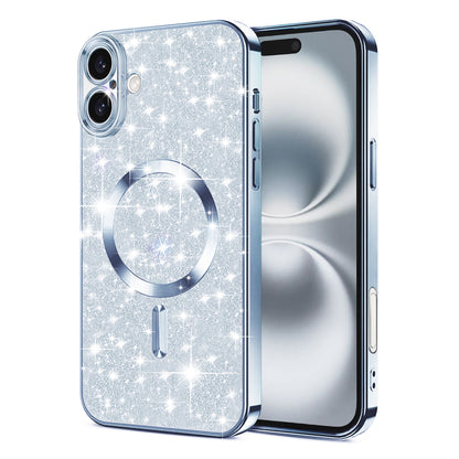 MagSafe maska za Apple iPhone 16, Techsuit, Luxury Glitter, Plava