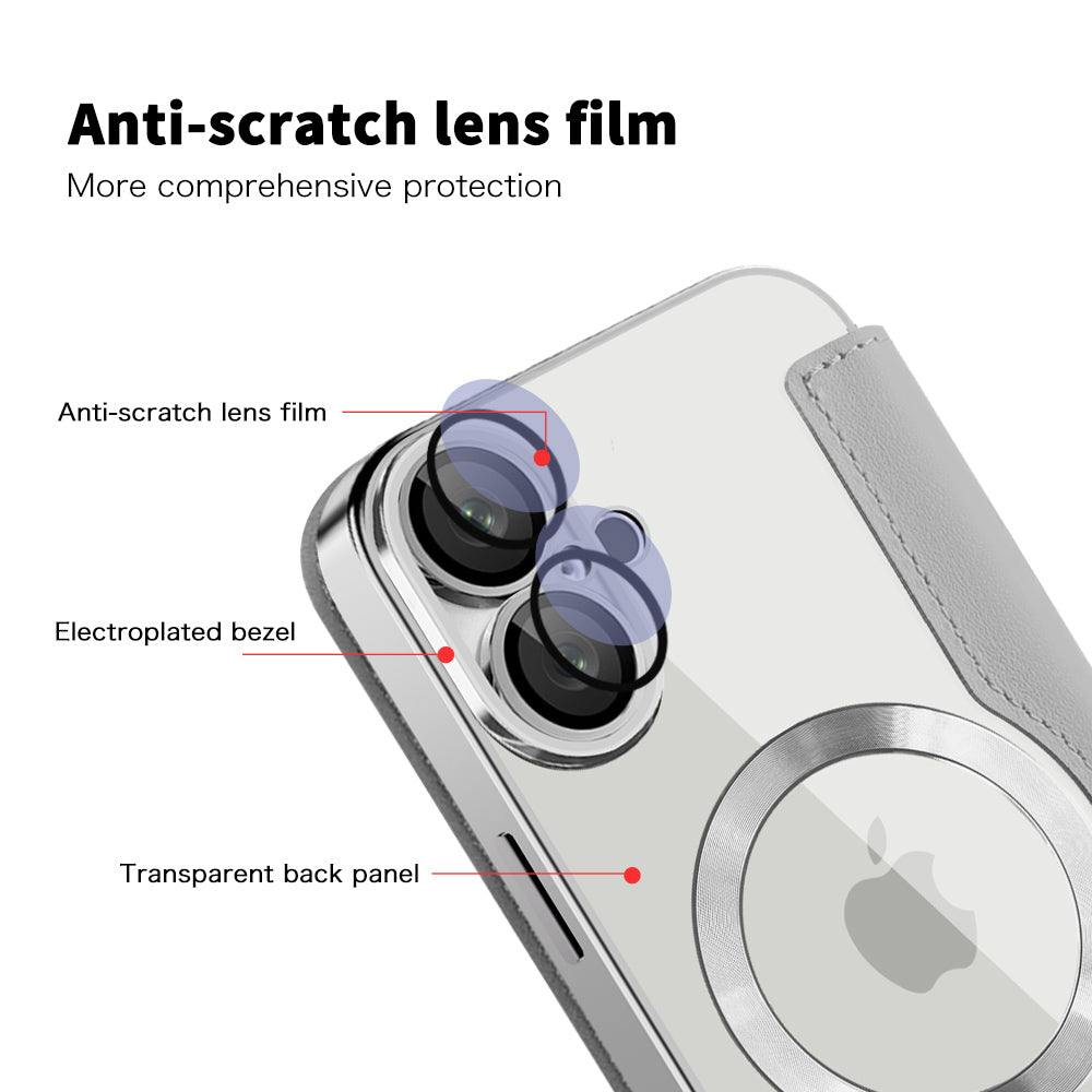 MagSafe futrola za Apple iPhone 16, Techsuit, SmartMag Book, Siva