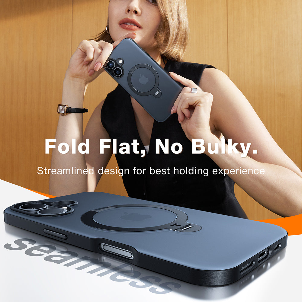 MagSafe futrola za Apple iPhone 16, Torras, Ostand Spin, Crna