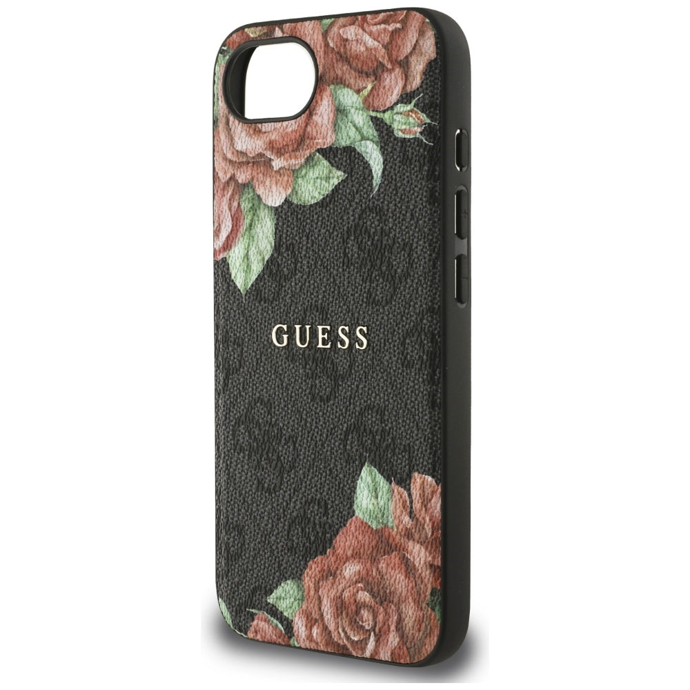 MagSafe futrola za Apple iPhone 16e, Guess, 4G Flowers Print, Crna