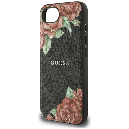 MagSafe futrola za Apple iPhone 16e, Guess, 4G Flowers Print, Crna
