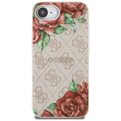 MagSafe futrola za Apple iPhone 16e, Guess, 4G Flowers Print, Roza