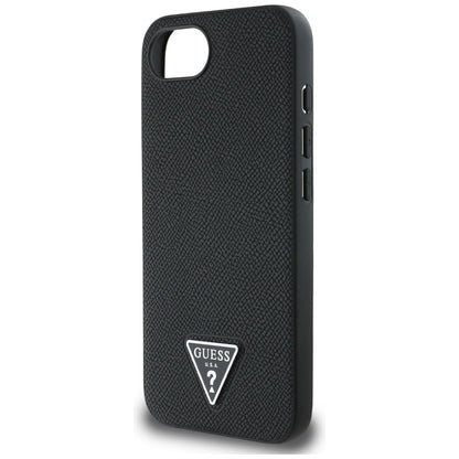 MagSafe torbica za Apple iPhone 16e, Guess, Grained Triangle Logo, Crna