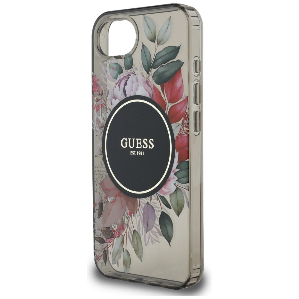 MagSafe futrola za Apple iPhone 16e, Guess, IML Flowers, Crna
