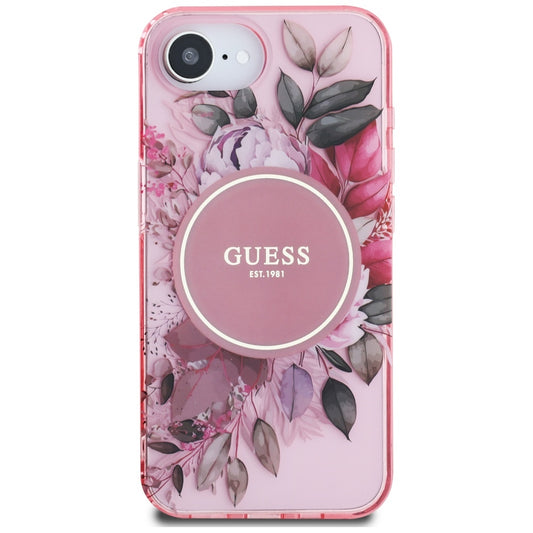 MagSafe torbica za Apple iPhone 16e, Guess, IML Flowers, Roza