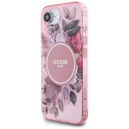 MagSafe torbica za Apple iPhone 16e, Guess, IML Flowers, Roza