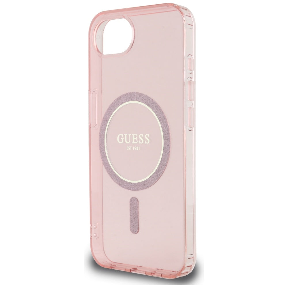 MagSafe futrola za Apple iPhone 16e, Guess, IML Glitter Circle, Roza