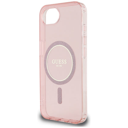 MagSafe futrola za Apple iPhone 16e, Guess, IML Glitter Circle, Roza