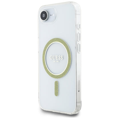 MagSafe futrola za Apple iPhone 16e, Guess, IML Glitter Circle, Prozirna