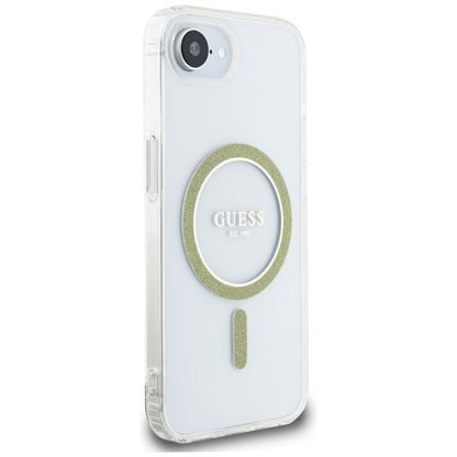 MagSafe futrola za Apple iPhone 16e, Guess, IML Glitter Circle, Prozirna