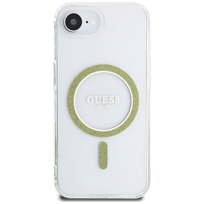 MagSafe futrola za Apple iPhone 16e, Guess, IML Glitter Circle, Prozirna