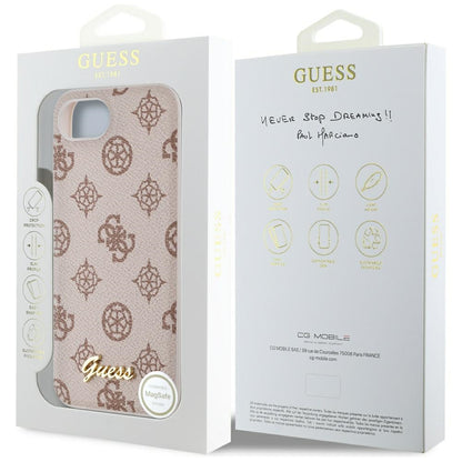 MagSafe futrola za Apple iPhone 16e, Guess, Peony Script, Smeđa