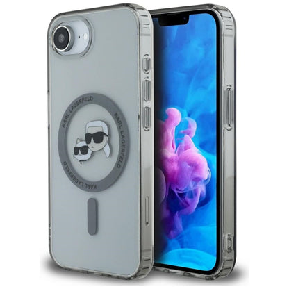 Futrola MagSafe za Apple iPhone 17e / 16e, Karl Lagerfeld, IML Metal Karl & Choupette's Heads, Crna