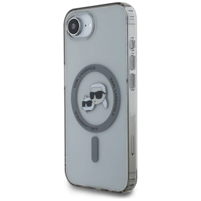 Futrola MagSafe za Apple iPhone 17e / 16e, Karl Lagerfeld, IML Metal Karl & Choupette's Heads, Crna