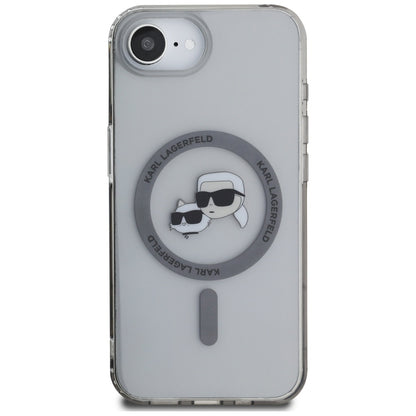 Futrola MagSafe za Apple iPhone 17e / 16e, Karl Lagerfeld, IML Metal Karl & Choupette's Heads, Crna