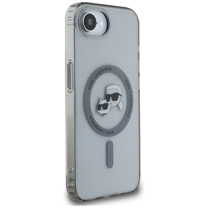 Futrola MagSafe za Apple iPhone 17e / 16e, Karl Lagerfeld, IML Metal Karl & Choupette's Heads, Crna