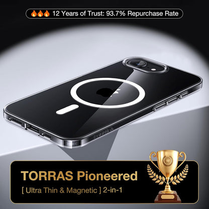 MagSafe torbica za Apple iPhone 17e / 16e, Torras, OriginFit, Prozirna