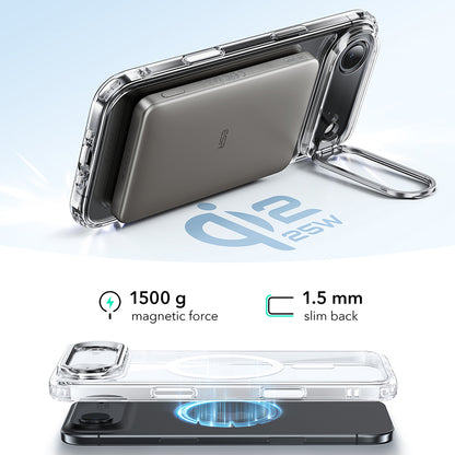 Futrola MagSafe za Apple iPhone 17 Air, ESR, Classic Hybrid Kickstand, Prozirna