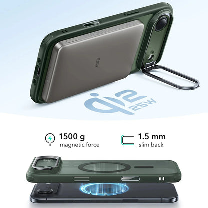 Futrola MagSafe za Apple iPhone 17 Air, ESR, Classic Hybrid Kickstand, Satinirano Zelena