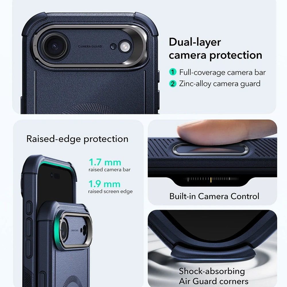 MagSafe futrola za Apple iPhone 17 Air, ESR, Cyber Armor Kickstand, Plava