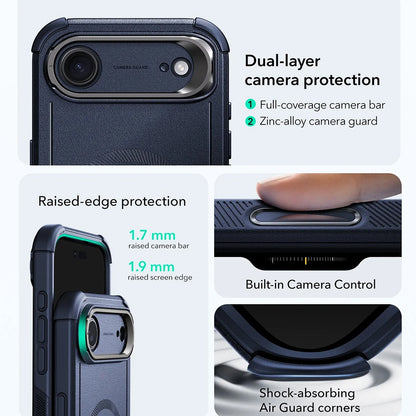 MagSafe futrola za Apple iPhone 17 Air, ESR, Cyber Armor Kickstand, Plava