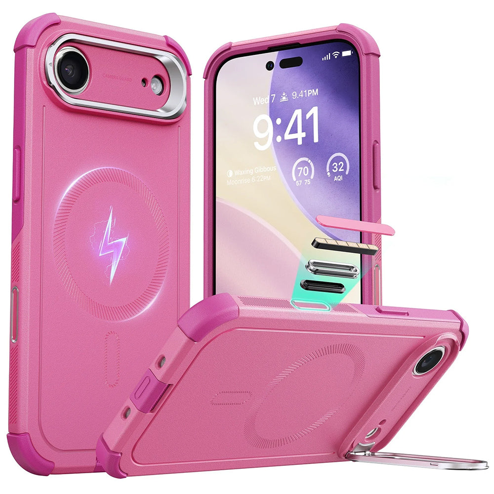 Futrola MagSafe za Apple iPhone 17 Air, ESR, Cyber Armor Kickstand, Roza