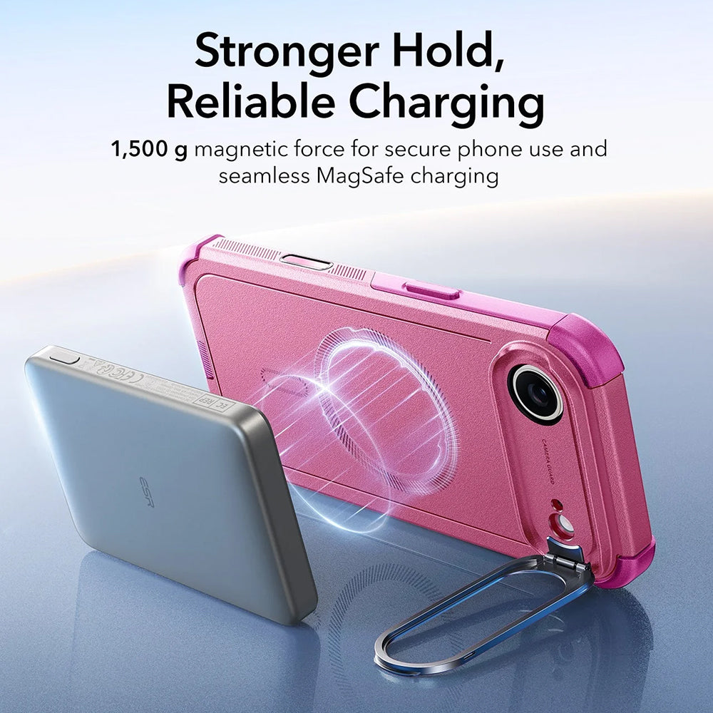 Futrola MagSafe za Apple iPhone 17 Air, ESR, Cyber Armor Kickstand, Roza