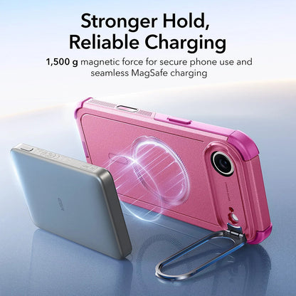 Futrola MagSafe za Apple iPhone 17 Air, ESR, Cyber Armor Kickstand, Roza