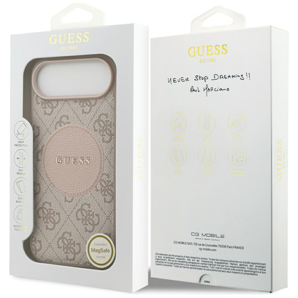 MagSafe futrola za Apple iPhone 17 Air, Guess, 4G Circle Classic Logo, Roza