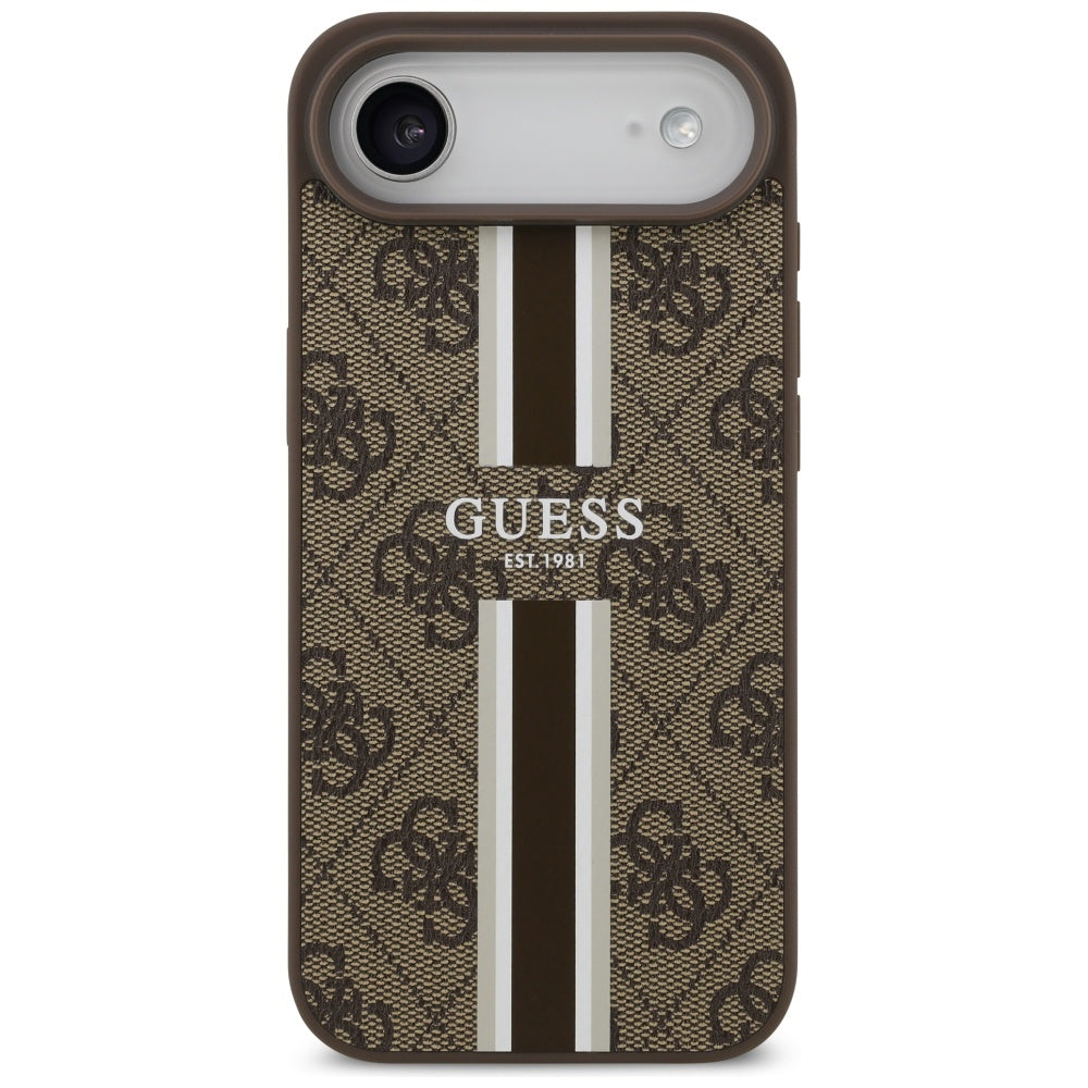 MagSafe futrola za Apple iPhone 17 Air, Guess, 4G Printed Stripes, smeđa