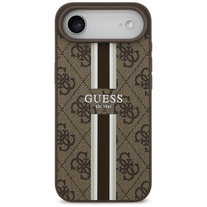 MagSafe futrola za Apple iPhone 17 Air, Guess, 4G Printed Stripes, smeđa
