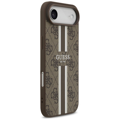 MagSafe futrola za Apple iPhone 17 Air, Guess, 4G Printed Stripes, smeđa